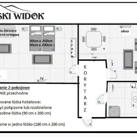 Rum i privatbostad Gorski Widok I Pokoje- Salon Kominkowy *